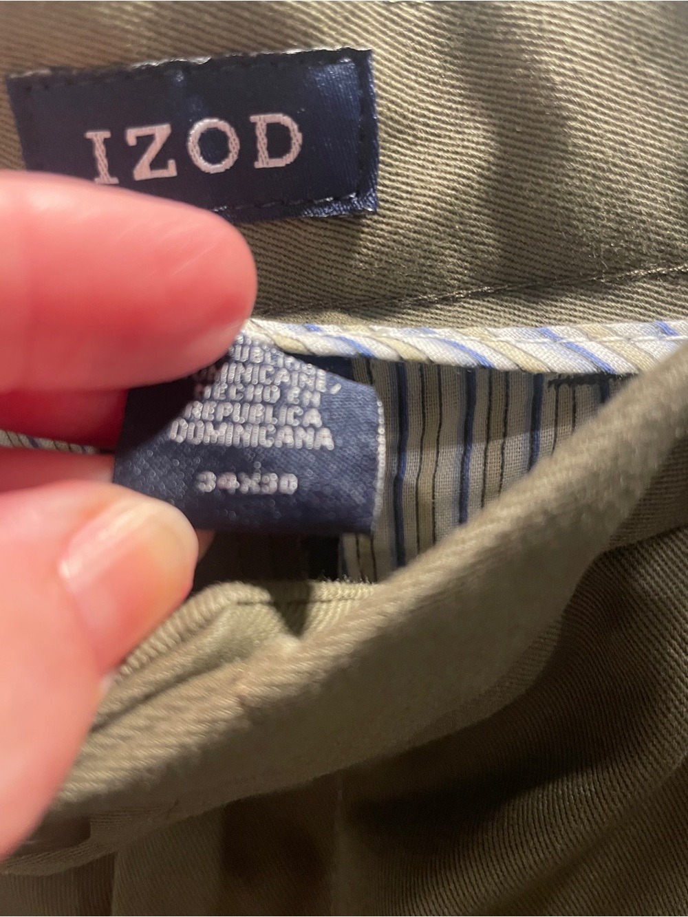 IZOD Men's Olive Green Straight Fit Pants NWT size 34/30 - Picture 5 of 11